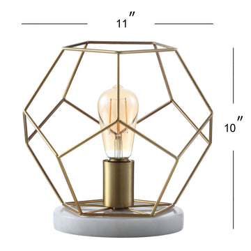 James 10" Metal/Marble LED Table Lamp - JONATHAN Y